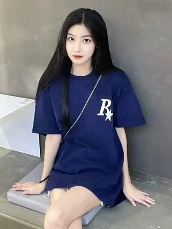 美式复古纯棉短袖t恤女2023春夏季新款潮牌高街男女情侣装上衣潮商品大图