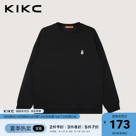 kikc卫衣 男2023春夏新款商场同款卡通刺绣慵懒休闲套头长袖上衣图片