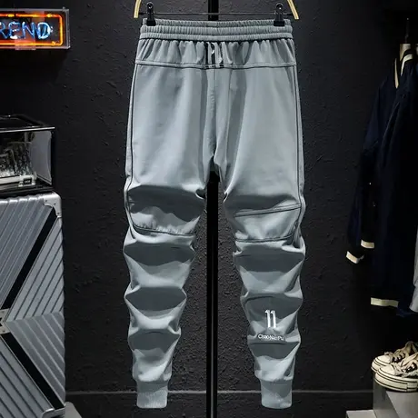 春秋款香港潮牌休闲裤男宽松束脚百搭男士运动裤子男小脚男装日系图片