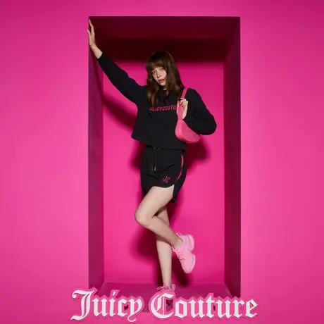 Juicy Couture橘滋23新款华夫格撞色刺绣女休闲短裤商品大图