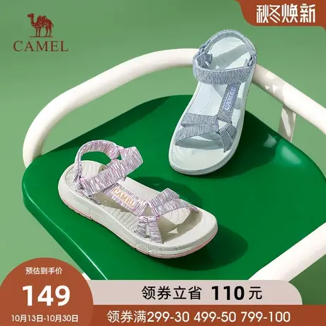 骆驼女鞋2023夏季新款百搭休闲运动凉鞋女中跟休闲耐磨时尚沙滩鞋商品大图