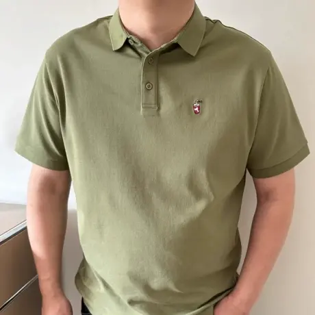 DAEVU夏季大码男装可乐刺绣加肥加大男士休闲短袖polo衫翻领t恤商品大图