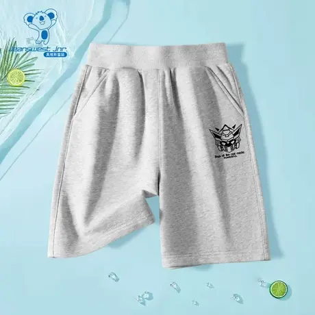 JU真维斯男童纯棉短裤2025夏季新款潮酷印花休闲卫裤中大童裤子商品大图