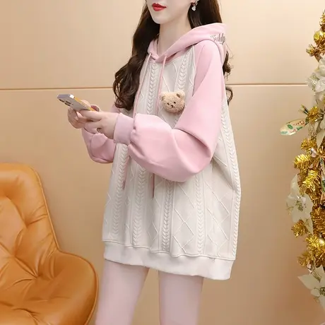 减10】设计感连帽卫衣外套女2023年新款秋季洋气减龄宽松网红上衣商品大图