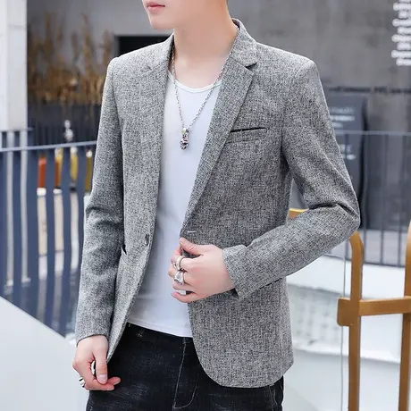 春秋季男士西服小西装韩版潮流休闲外套炸街痞帅气修身正装上衣服商品大图