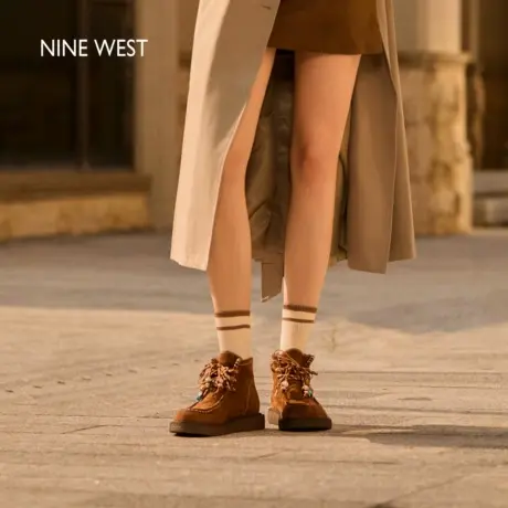 Nine West/玖熙时装靴女秋冬新款复古休闲鞋时尚百搭勃肯短靴图片