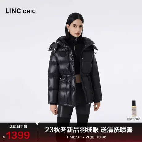 LINCCHIC金羽杰羽绒服女短款23秋冬新品超轻亮彩连帽面包服2325Y商品大图