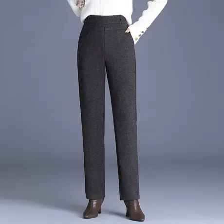 羊绒直筒裤加厚哈伦裤女秋冬季2023新款显瘦小脚裤高腰休闲裤长裤商品大图
