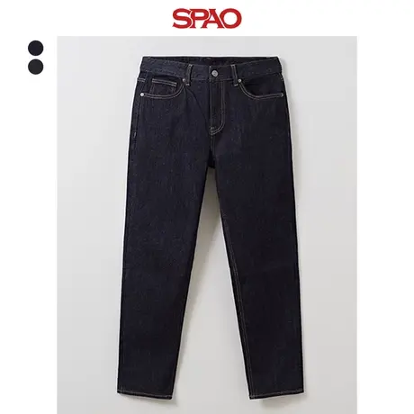 SPAO韩国同款2023秋冬新品男款直筒长裤休闲加绒牛仔裤SPTJD4VC21图片