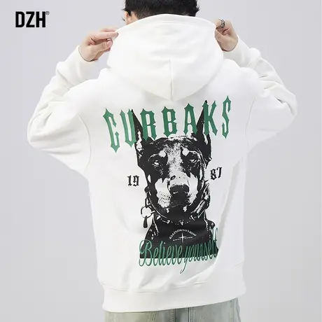 男生背面印花卫衣男连帽潮牌美式长袖上衣重磅2023新款秋冬款外套商品大图