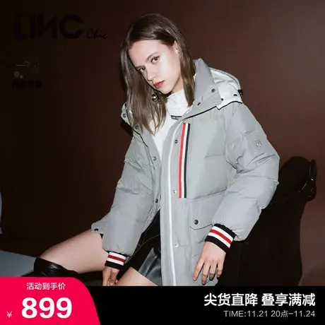 LINCCHIC金羽杰羽绒服女复古学院感短款羽绒服女冬季Y22802209Y图片