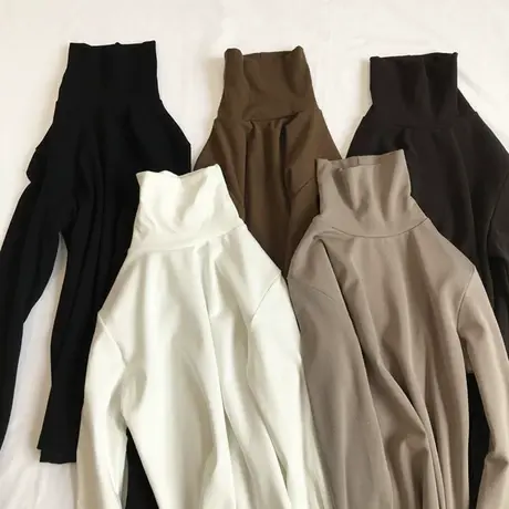 2023年新款高领春秋衣内搭洋气百搭长袖t恤上衣秋冬季打底衫女装图片