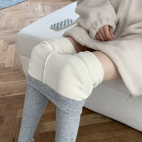 羊羔绒打底裤女外穿高腰秋冬季秋裤加绒加厚东北特厚一体保暖棉裤商品大图