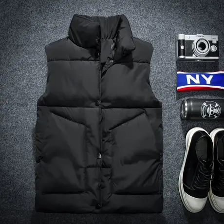 羽绒棉马甲男士秋季2022新款运动背心坎肩春秋款外套工装马夹外套商品大图