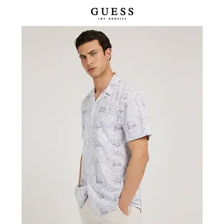 GUESS男士潮流翻领短袖衬衫-M2GH26WEKQ1商品大图