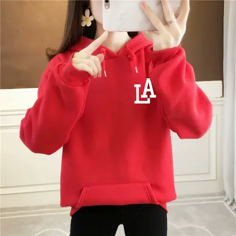 卫衣女宽松韩版2024新款连帽网红潮流超火外套秋冬加绒加厚潮ins图片