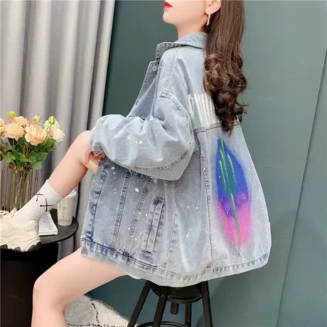 2021春秋新款牛仔外套女韩版宽松学生短款上衣ins百搭bf夹克上衣商品大图