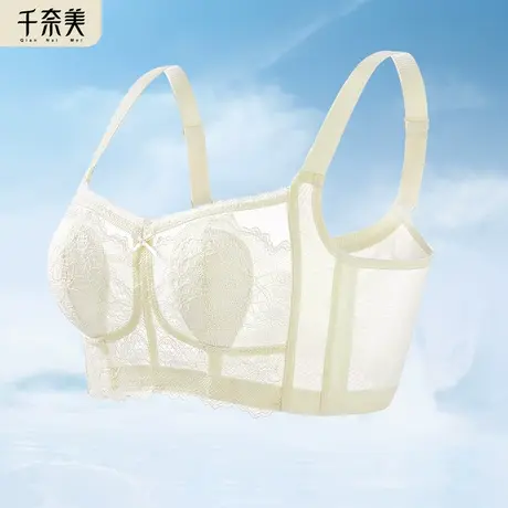 千奈美夏季超薄内衣女大胸显小透气无钢圈兔耳朵显胸小内衣B-E杯图片