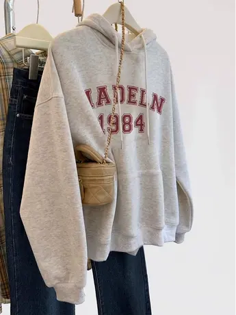 情侣秋冬连帽卫衣女hiphop潮牌复古加绒外套ins潮大码设计感上衣图片