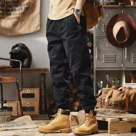 Modi Nick/摩帝尼克男士休闲裤裤子男款纯色百搭工装裤潮流束脚裤商品大图