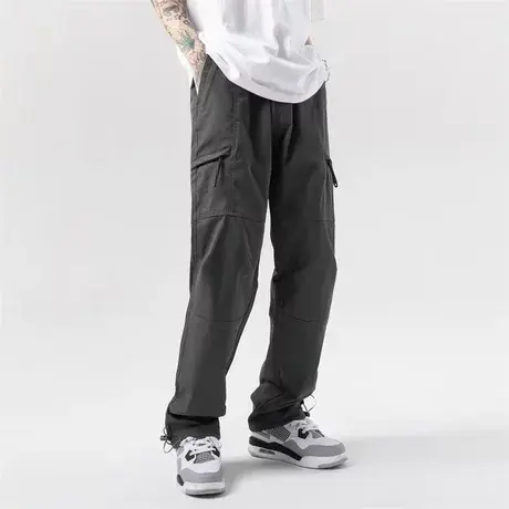 工装裤男夏季薄款爸爸裤子宽松直筒男士休闲裤夏天男款中老年男裤商品大图