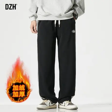 男士加绒加厚休闲裤男款冬季摇粒绒裤子男直筒2024新款美式运动裤商品大图