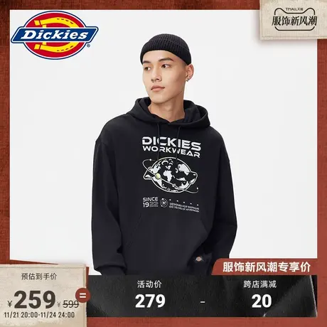 Dickies商场同款秋冬工装灵感印花毛圈布美式卫衣连帽衫 休闲上衣图片