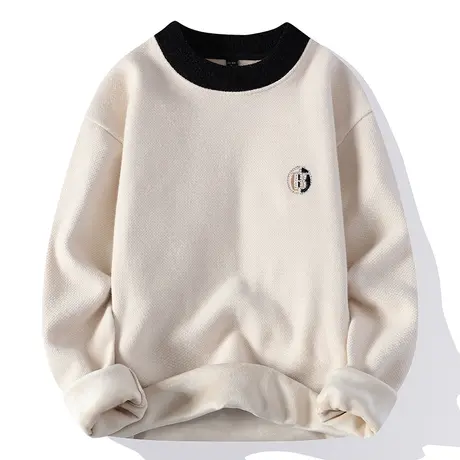 秋冬季男士雪尼尔针织衫2022新款卫衣男装加厚休闲毛衣打底上衣服商品大图