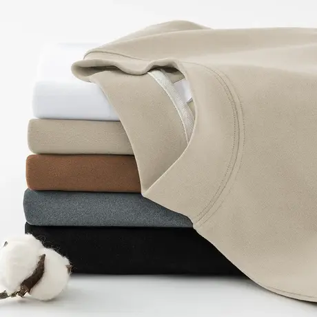 300g重磅德绒打底衫长袖t恤男半高领小衫内搭双面绒保暖中领体恤图片