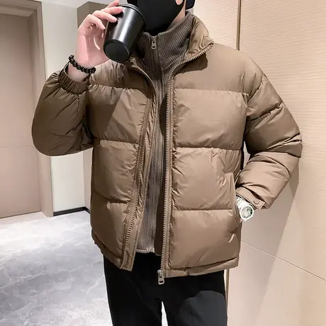 冬季时尚休闲纯色假两件个性保暖设计感棉服外套潮牌潮流轻熟棉衣商品大图