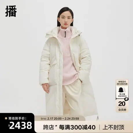 播90绒中长款羽绒服女商场同款2023冬新款加厚连帽外套BDQ4RD0755商品大图
