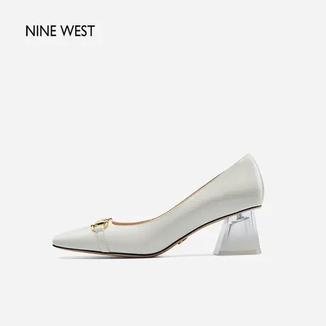 Nine West/玖熙粗跟渐变女鞋2023秋季新款气质高跟鞋舒适甜美单鞋图片