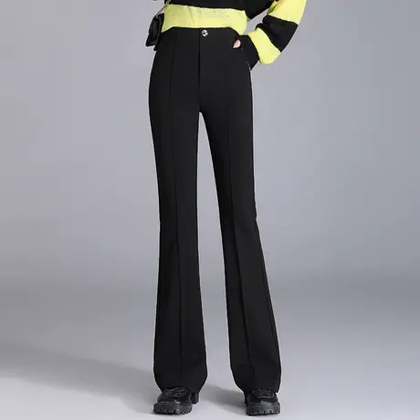 黑色喇叭裤女2023秋季新款韩版显瘦弹力垂感休闲裤时尚百搭长裤子图片