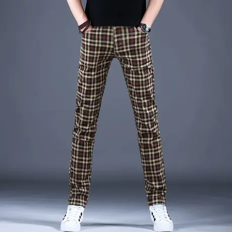 男士印花薄款休闲牛仔裤男款2023新款秋款高端潮牌时尚小直筒裤子商品大图