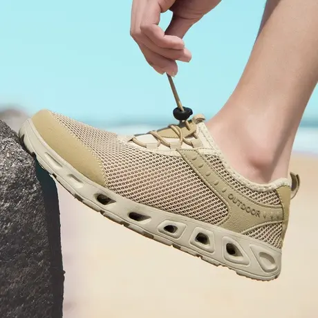 防水雨鞋男款夏季时尚钓鱼水鞋户外速干防滑耐磨涉水鞋沙滩洞洞鞋商品大图