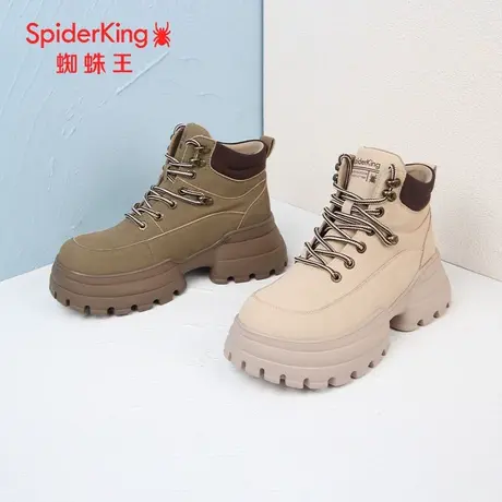 SPIDER KING/蜘蛛王马丁靴真皮2023秋商场新款工装靴户外运动厚底商品大图