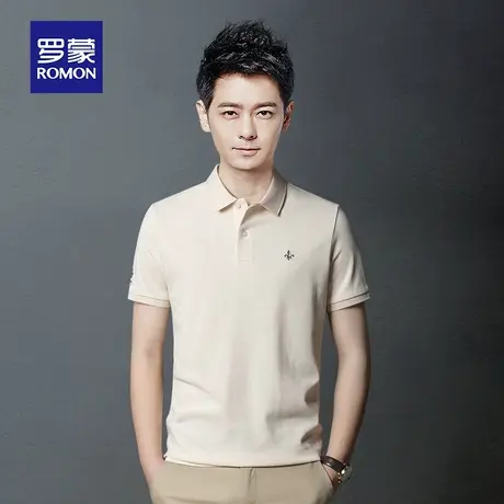 罗蒙男士短袖Polo衫夏季薄款纯全棉商务休闲男装上衣服带翻领T恤图片