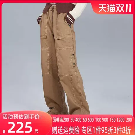 妖精的口袋美拉德工装休闲裤女2023冬季新款美式复古宽松阔腿裤子商品大图