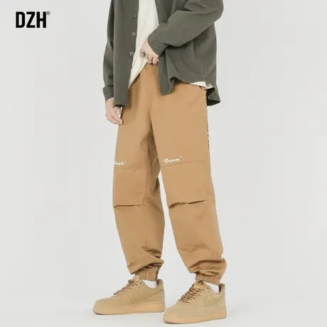 男士刺绣休闲裤男束脚宽松裤子男款秋季工装裤纯棉2023新款哈伦裤商品大图