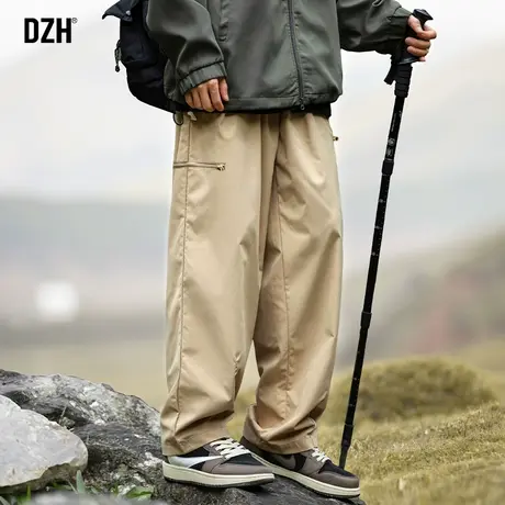 男士登山裤卡其色工装裤潮牌男秋季休闲裤裤子oversize美式冲锋裤商品大图