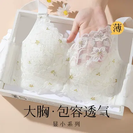 梦芭蒂大胸显小无钢圈收副乳内衣女上托防下垂大码文胸夏季薄款商品大图
