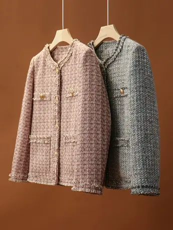 享永子【小香日记】低调轻奢感浪漫穿搭 法式优雅羊毛毛呢外套女图片