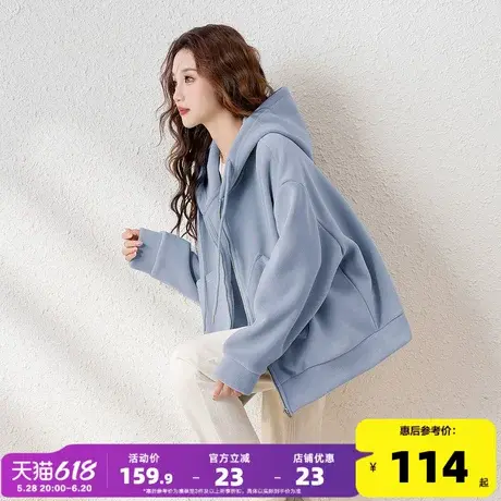 唐狮2025春季新款女外套连帽短款宽松显瘦设计感上衣爆款超好看W5图片