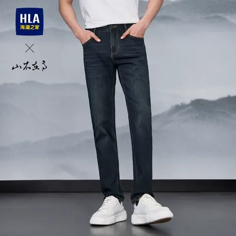 HLA/海澜之家山不在高系列牛仔裤2025春夏新款五袋款直筒裤子男商品大图