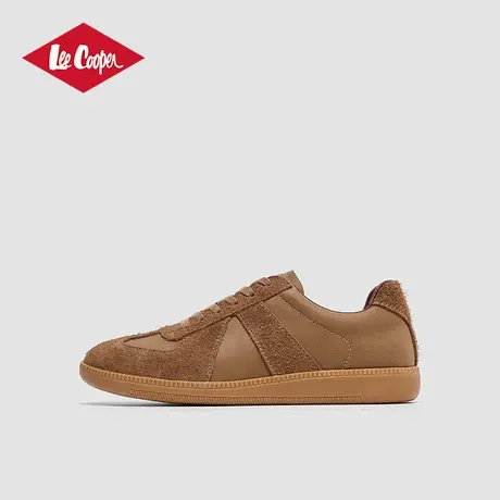 Lee Cooper2025春季新款休闲鞋男运动板鞋真皮棕色低帮德训鞋正品商品大图