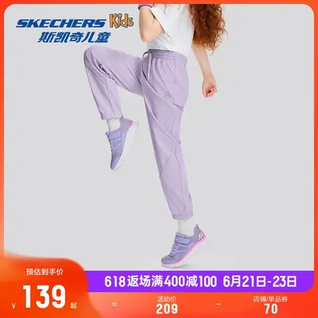 Skechers斯凯奇童装男女童休闲梭织运动裤子儿童修身时尚舒适长裤商品大图