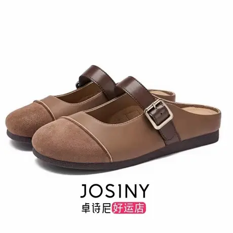 卓诗尼包头半拖鞋女鞋女拖鞋春夏季勃肯鞋2025新款包头凉拖鞋外穿图片