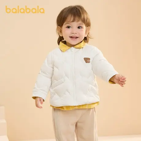 巴拉巴拉儿童轻薄羽绒服男童早春外套2025新款假两件商品大图