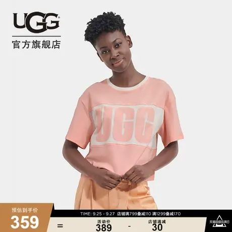 UGG2023夏季新款女士服饰舒适休闲大LOGO款圆领短袖T恤 1136881图片