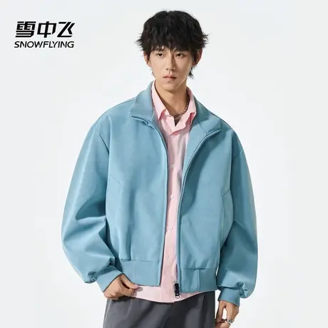 雪中飞立领短款外套女2025秋季新款时尚休闲百搭宽松显瘦夹克上衣商品大图